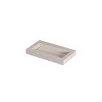 INK Pitch Wastafel keramische slab bak met drain en front en side skirts zonder kraangat 80x45x9 Travertin mat - thumbnail