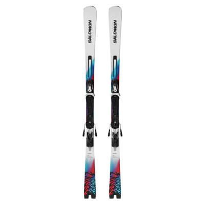 Salomon E Addikt + Mi12 GW F80 Ski White/Neon Blue/Red 163