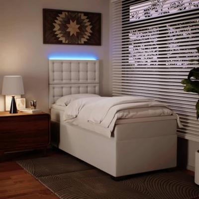 Boxspring met matras kunstleer wit 90x200 cm