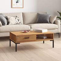 Salontafel 90x50x35 cm massief grenenhout - thumbnail