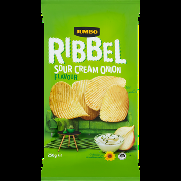 Jumbo Ribbel Sour Cream Onion Chips 250 g
