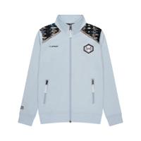 Touzani Damascus Trainingsjack Kids Lichtblauw Zwart Wit - thumbnail