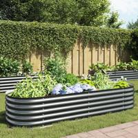 Plantenbak verhoogd 240x80x44 cm gegalvaniseerd staal grijs - thumbnail