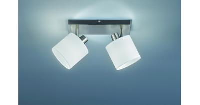 Trio PlafondspotTommy 2-lichts RVS met wit - R80332001