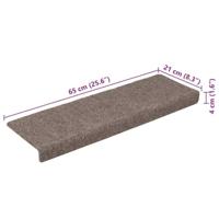 VidaXL Trapmatten zelfklevend 30 stuks 65x21x4 cm beige rechthoekige rand - thumbnail