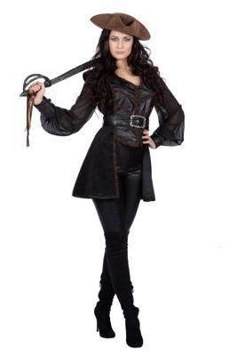 Piratenpak Dames Zwart Luxe