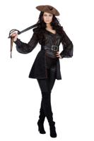 Piratenpak Dames Zwart Luxe - thumbnail