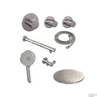 Brauer Brushed Edition Thermostatische Regendoucheset Inbouw - Hoofddouche 30 cm - Rechte Wandarm - Handdouche 3 Standen - Doucheslang - Wandaansluitbocht - Rvs - thumbnail