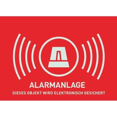 ABUS AU1322 Waarschuwingssticker Alarmsysteem Taal: Duits (b x h) 14.8 cm x 10.5 cm