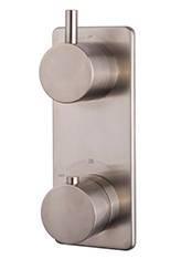 Caral inbouw 2-wegs douchethermostaat rond geborsteld staal Caral inbouw 2-wegs douchethermostaat rond geborsteld staal