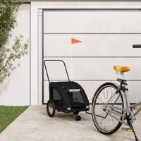 VidaXL Hondenfietstrailer oxford stof en ijzer zwart - thumbnail