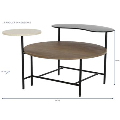 Hoofdtafel DKD Home Decor 118 x 90 x 61 cm Metaal Aluminium Hout MDF