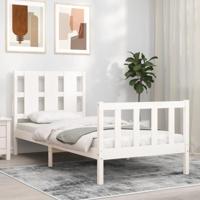 Bedframe zonder matras massief grenenhout wit 90x190 cm - thumbnail