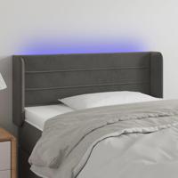 Hoofdbord LED 83x16x78/88 cm fluweel donkergrijs - thumbnail
