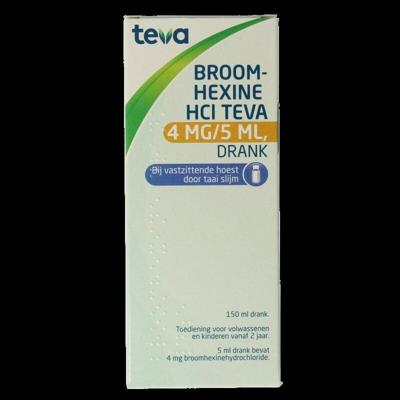 Teva Broomhexine HCL 4mg/ml = 0.8 mg 150 Milliliter