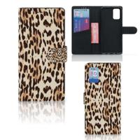 Samsung Galaxy A02s | M02s | Telefoonhoesje | Met pasjeshouder | Leopard - thumbnail