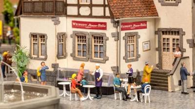 NOCH 16245 H0 Themaset figuren café figuren Geverfd NOCH 16245 H0 Themaset figuren café figuren Geverfd