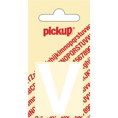 Plakletter Helvetica 40 mm Sticker witte letter v Pickup - Pickup