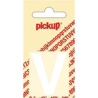 Plakletter Helvetica 40 mm Sticker witte letter v Pickup - Pickup - thumbnail