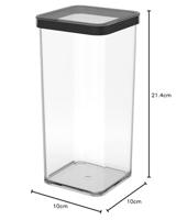 Rotho loft bewaardoos 10x10x21 cm 1.5l zwart/transparant - thumbnail