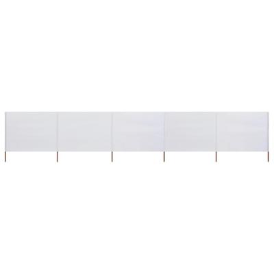 Windscherm 5-panelen 600x160 cm stof zandwit