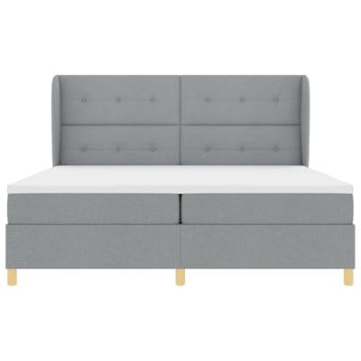 Boxspringbed met matras stof lichtgrijs 200x200 cm