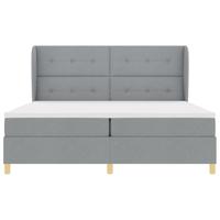 Boxspringbed met matras stof lichtgrijs 200x200 cm - thumbnail