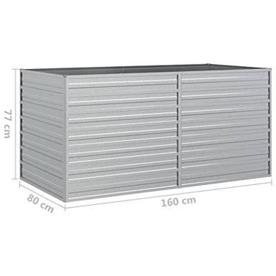 Plantenbak verhoogd 160x80x77 cm gegalvaniseerd staal zilver - thumbnail