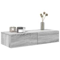 Wandschap met lades 80x33x17 cm bewerkt hout grijs sonoma eiken - thumbnail