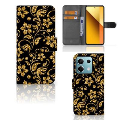 Xiaomi Redmi Note 13 5G Hoesje Gouden Bloemen Xiaomi Redmi Note 13 5G Hoesje Gouden Bloemen