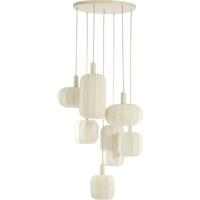 Hanglamp Tulsa 7-lichts rond Creme - thumbnail