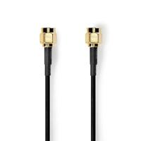 Nedis Antennekabel | SMA Male | SMA Male | Verguld | 50 Ohm | Enkelvoudig Afgeschermd | 2.00 m | Rond | PVC | Zwart | Label - CSGL02000BK20 - thumbnail