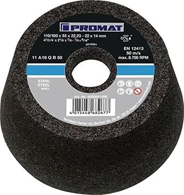 Promat/Tecwerk Slijpkom | A16Q | 110/100 mm | staal en gietstaal 16 | gat 22,23 mm - 4000841496 Promat/Tecwerk Slijpkom | A16Q | 110/100 mm | staal en gietstaal 16 | gat 22,23 mm - 4000841496