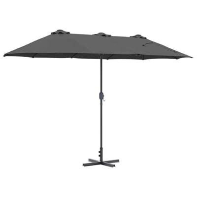 VidaXL Tuinparasol antraciet 370 x 197 x 239 cm polyester en aluminium VidaXL Tuinparasol antraciet 370 x 197 x 239 cm polyester en aluminium