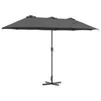 Tuinparasol Antraciet 380 x 196 x 235 cm Poedergecoat staal - thumbnail