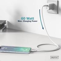 Digitus AK-300340-020-W USB-kabel USB 2.0 USB-A stekker, USB-C stekker 2.00 m Wit (mat) Flexibel, Zeer flexibel, Met USB, Silicone, Uitstekende - thumbnail