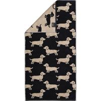 Cawö Cawo We love Dogs gemustert 6246 Badlaken 80x150 schwarz/beige - thumbnail
