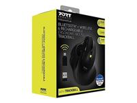 Draadloze muis - PORT Designs - 900719 TRACKBALL ERGO - Bluetooth & 2,4 GHz - Oplaadbaar - Zwart - thumbnail