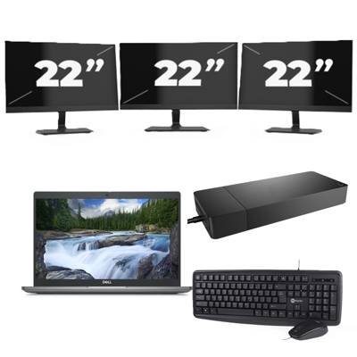 Dell Latitude 5340 - Intel Core i3-13e Generatie - 13 inch - 8GB RAM - 256GB SSD - Windows 11 Home + 3x 22 inch Monitor Dell Latitude 5340 - Intel Core i3-13e Generatie - 13 inch - 8GB RAM - 256GB SSD - Windows 11 Home + 3x 22 inch Monitor