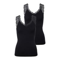 2-Pack dames hemd kant - Lace Top - Barbera - Maat XS zwart - XS - Top - Singlet - XS - XS - XS - XS - XS - XS - XS - XS - XS - XS - XS - - thumbnail