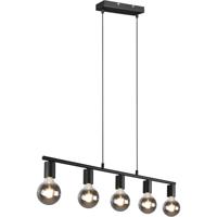 LED Hanglamp - Trion Zuncka - E27 Fitting - 5-lichts - Rechthoek - Mat Zwart - Aluminium - thumbnail