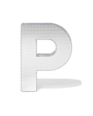 HEMA Discoletter P 10x9x10cm (zilver)