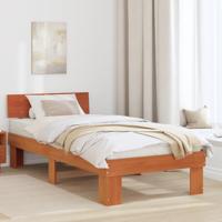 Bedframe met hoofdeinde Wasbruin 75 x 190 cm Massief grenenhout - thumbnail