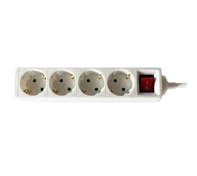 Stekkerdoos brasq 4 voudig 3 meter wit
