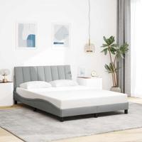 Bedframe zonder matras "Hanko" stof lichtgrijs 140x190 cm - thumbnail