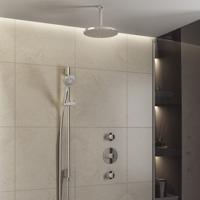 Hotbath Buddy - Inbouw Regendoucheset - 2 Stopkranen - Thermostatisch - Plafondbuis 15 cm - Hoofddouche 250 mm - Ronde Handdouche 3 Standen - Glijstang 900 mm - Waterbesparend - V01 - thumbnail