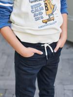 Gemakkelijk aan te trekken gekleurde jongensbroek nachtblauw - thumbnail