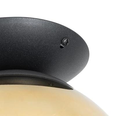 QAZQA Art deco plafondlamp zwart met goud glas - pallon