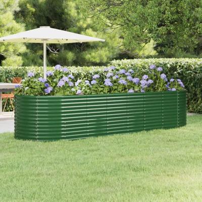 Plantenbak 322x100x68 cm gegalvaniseerd staal groen