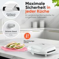 Clatronic ST 3813 Sandwich toaster Automatische temperatuuraanpassing, Anti-aanbaklaag Wit - thumbnail